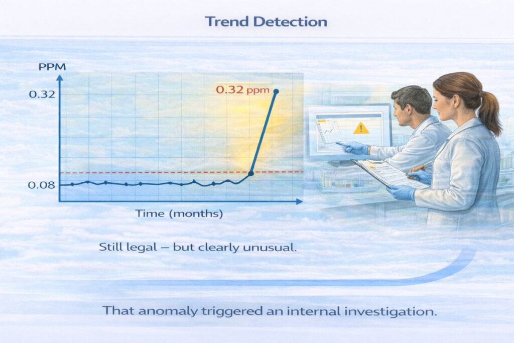 analyzing pollutant spike in the lab
