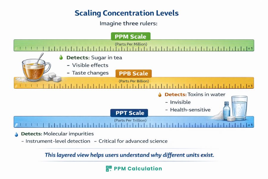 understanding concentration scales through rulers