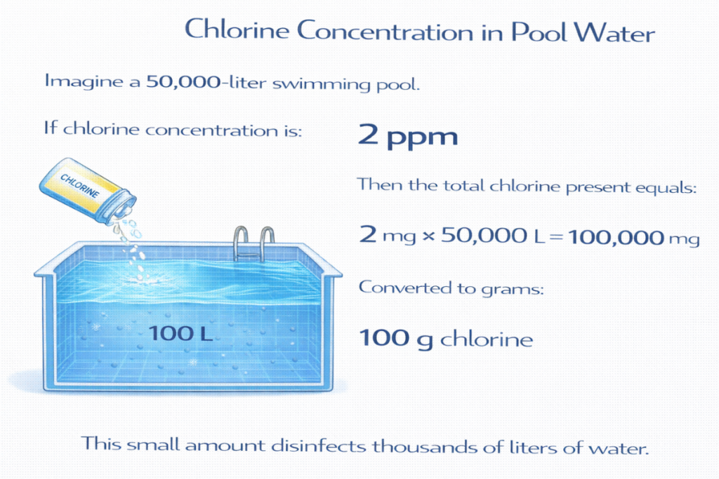 Chlorine Concentration in Pool Water