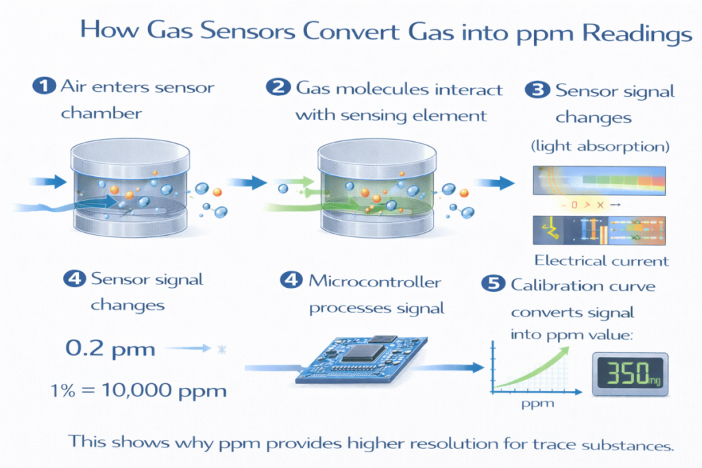 How Gas Sensors Convert Gas into ppm Readings
