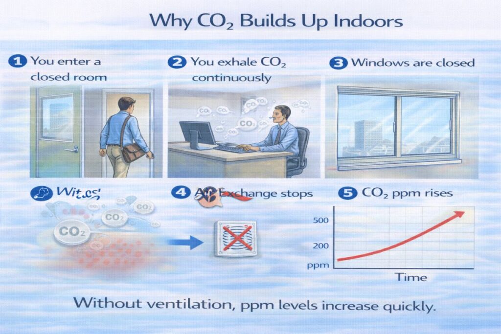 Why CO₂ Builds Up Indoors