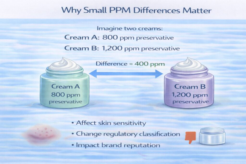 small preservative differences in cream formulas